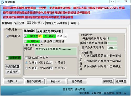 游戏脚本雷霆,传奇冒险中的高效助手